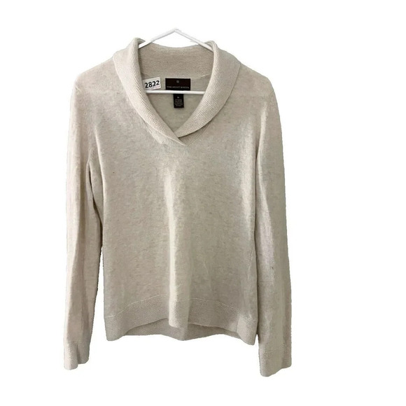 Fenn Wright Manson Womens Ivory Pullover Sweater Medium Knitted Angora Wool - Picture 1 of 7